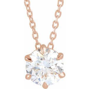 Lab-Grown Diamond Solitaire Necklace or Slide Pendant