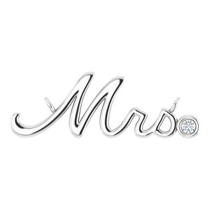 Ladies Natural Diamond Mrs Necklace Center (Si2-Si3, G-H) — Platinum