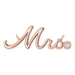Ladies Natural Diamond Mrs Necklace Center (I1, G-H) — 14K Rose Gold