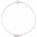 Ladies Rose-Cut Natural Diamond Sideways Cross 6 1/2-7 1/ Bracelet (Vs/Si1, Ghi) — 14K White Gold