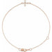 Ladies Rose-Cut Natural Diamond Sideways Cross 6 1/2-7 1/ Bracelet (Vs/Si1, Ghi) — 14K Rose Gold