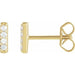 Ladies Natural Diamond Bar Earrings — 14K Yellow Gold