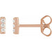 Ladies Natural Diamond Bar Earrings — 14K Rose Gold