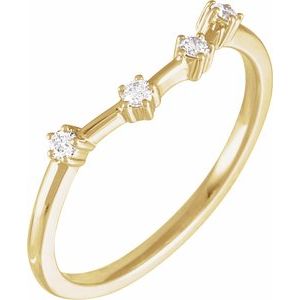 Ladies Natural Diamond Aquarius Constellation Ring (I1, H+) — 14K Yellow Gold