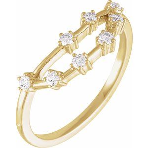 Ladies Natural Diamond Capricorn Constellation Ring (I1, H+) — 14K Yellow Gold
