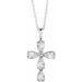 Ladies Natural Diamond Cross Necklace (Si2-Si3, Ghi) — 14K White Gold