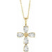 Ladies Natural Diamond Cross Necklace (Si2-Si3, Ghi) — 14K Yellow Gold