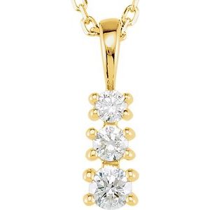 Ladies Natural Diamond Graduated Necklace (I1, G-H) — 14K Yellow Gold