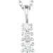 Ladies Natural Diamond Graduated Necklace (I1, G-H) — 14K White Gold