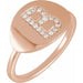 Ladies Natural Diamond Initial B Signet Ring (I1, H+) — 14K Rose Gold