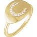 Ladies Natural Diamond Initial C Signet Ring (I1, H+) — 14K Yellow Gold