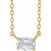 Ladies Natural Diamond Solitaire Necklace (I1, Ghi) — 14K Yellow Gold
