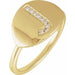 Ladies Natural Diamond Initial J Signet Ring (I1, H+) — 14K Yellow Gold