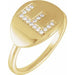 Ladies Natural Diamond Initial E Signet Ring (I1, H+) — 14K Yellow Gold