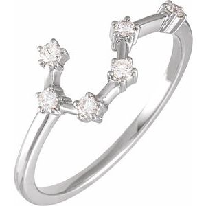 Ladies Natural Diamond Taurus Constellation Ring (I1, H+) — 14K White Gold