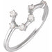 Ladies Natural Diamond Taurus Constellation Ring (I1, H+) — 14K White Gold