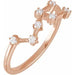 Ladies Natural Diamond Leo Constellation Ring (I1, H+) — 14K Rose Gold