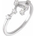 Ladies Natural Diamond Libra Constellation Ring (I1, H+) — 14K White Gold
