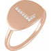 Ladies Natural Diamond Initial L Signet Ring (I1, H+) — 14K Rose Gold