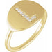 Ladies Natural Diamond Initial L Signet Ring (I1, H+) — 14K Yellow Gold