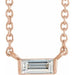 Ladies Natural Diamond Solitaire Necklace (Si2-Si3, Ghi) — 14K Rose Gold