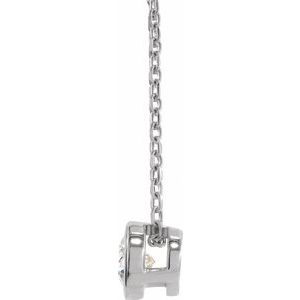 Lab-Grown Diamond Solitaire Bezel-Set Necklace