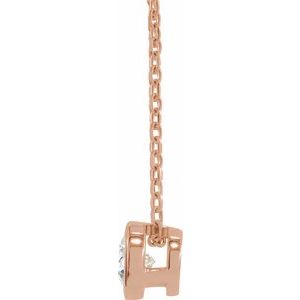 Lab-Grown Diamond Solitaire Bezel-Set Necklace
