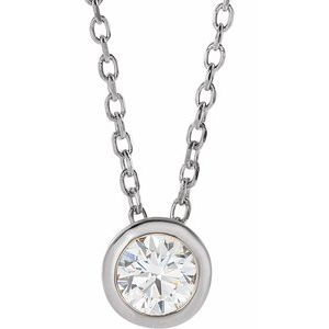 Lab-Grown Diamond Solitaire Bezel-Set Necklace