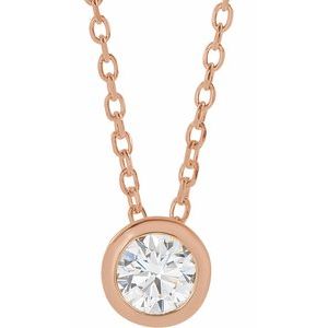 Lab-Grown Diamond Solitaire Bezel-Set Necklace