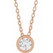 Lab-Grown Diamond Solitaire Bezel-Set Necklace