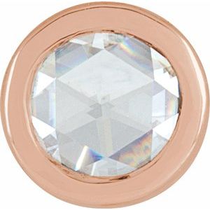 Ladies Rose-Cut Natural Diamond Bezel-Set Pendant (Vs/Si1, Ghi) — 14K Rose Gold
