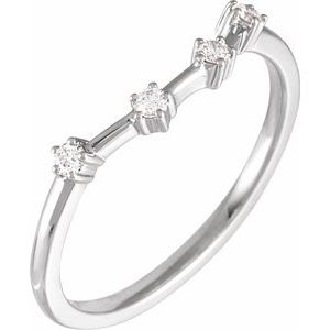 Ladies Natural Diamond Aquarius Constellation Ring (I1, H+) — 14K White Gold