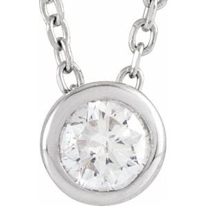 Lab-Grown Diamond Solitaire Bezel-Set Necklace