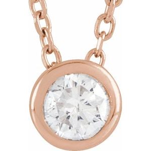 Lab-Grown Diamond Solitaire Bezel-Set Necklace