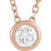 Lab-Grown Diamond Solitaire Bezel-Set Necklace