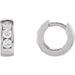 Ladies Natural Diamond 10 mm Hinged Hoop Earrings (I1, G-H) — Sterling Silver