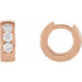 Ladies Natural Diamond 10 mm Hinged Hoop Earrings (I1, G-H) — 14K Rose Gold
