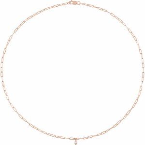 Ladies Natural Diamond Micro Bezel-Set Necklace (I1, Ghi) — 14K Rose Gold