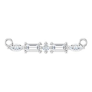 Ladies Natural Diamond Bar Necklace Center — Platinum