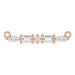 Ladies Natural Diamond Bar Necklace Center — 14K Rose Gold