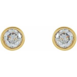 Lab-Grown Diamond Round Micro Bezel-Set Stud Earrings