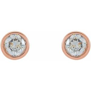 Lab-Grown Diamond Round Micro Bezel-Set Stud Earrings