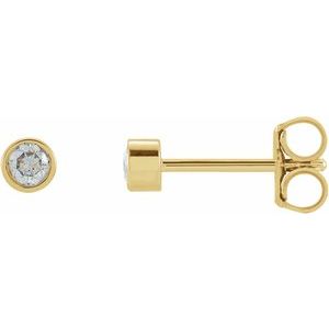 Lab-Grown Diamond Round Micro Bezel-Set Stud Earrings