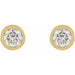 Lab-Grown Diamond Round Micro Bezel-Set Stud Earrings (Single Earring)