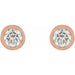 Lab-Grown Diamond Round Micro Bezel-Set Stud Earrings (Single Earring)