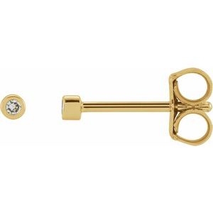 Ladies Natural Diamond Micro Bezel-Set Earrings — 14K Yellow Gold