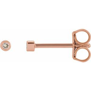 Ladies Natural Diamond Micro Bezel-Set Earrings — 14K Rose Gold