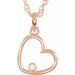 Ladies Natural Diamond Heart Necklace (I1, G-H) — 14K Rose Gold