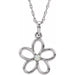 Ladies Natural Diamond Flower Necklace (I2, G-H) — Sterling Silver