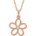 Ladies Natural Diamond Flower Necklace (I1, G-H) — 14K Rose Gold
